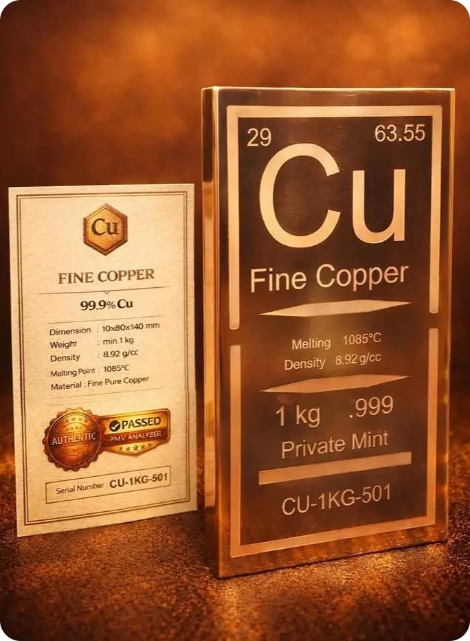 Polished copper bar
